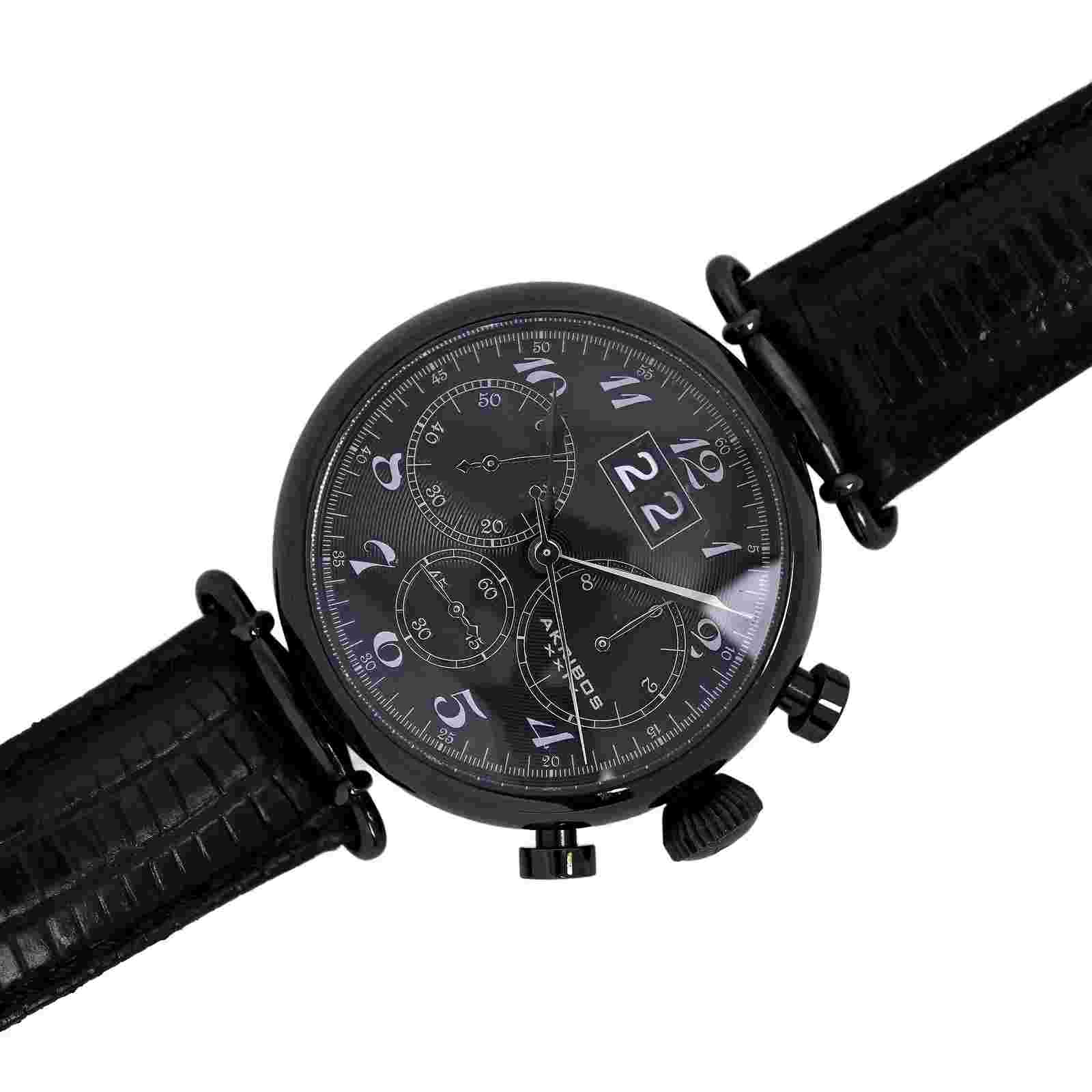 Akribos XXIV Black Chronograph Men's 46mm Watch