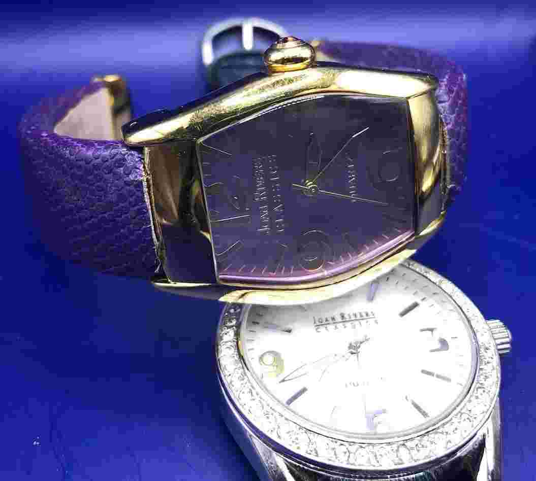 Joan Rivers lot of 3 Watches Classics Purple barrel denim leopard ￼