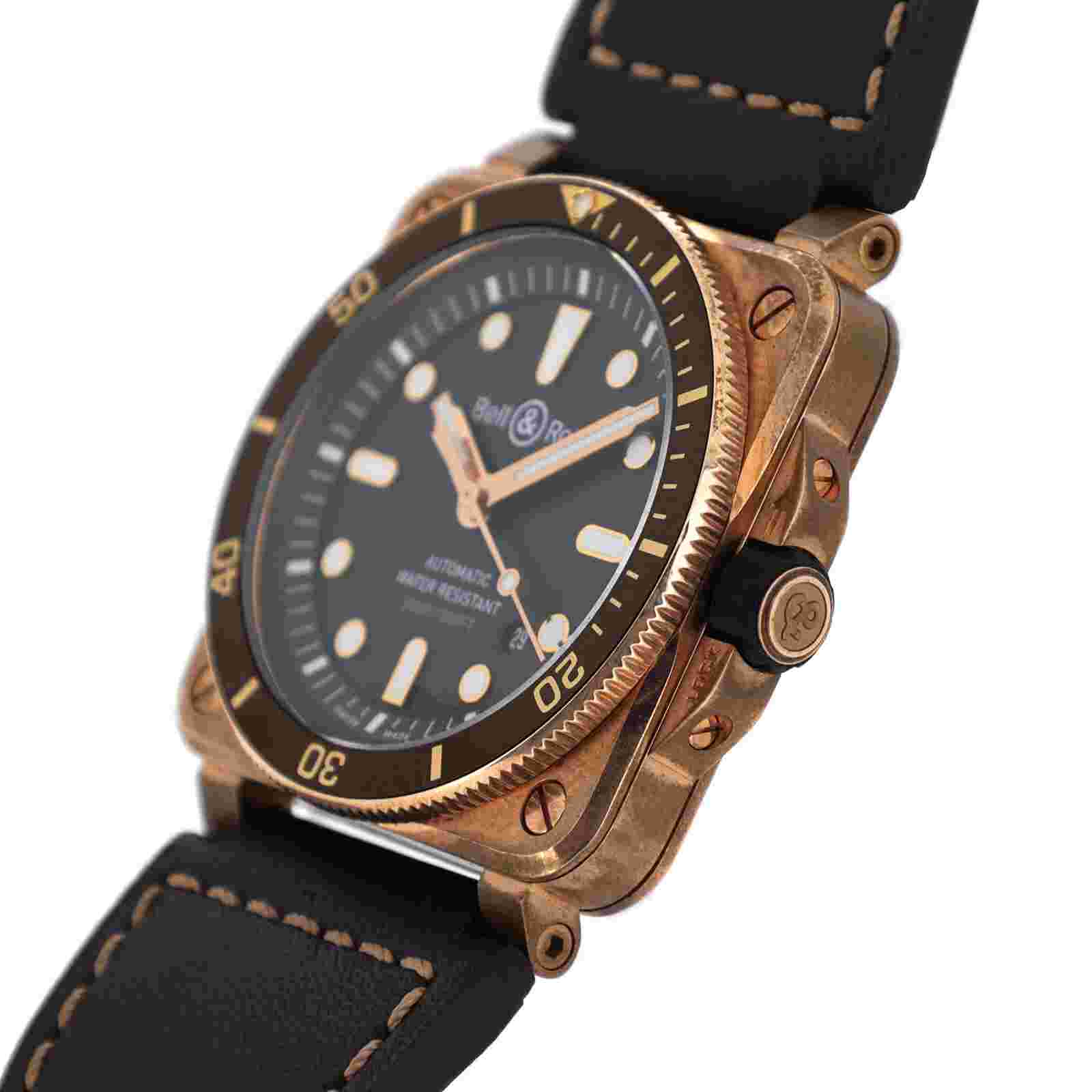 Limited to 999 Bell＆Ross Diver Brown Bronze Limited  BR03-92-D-BR-BR/SCA  ...