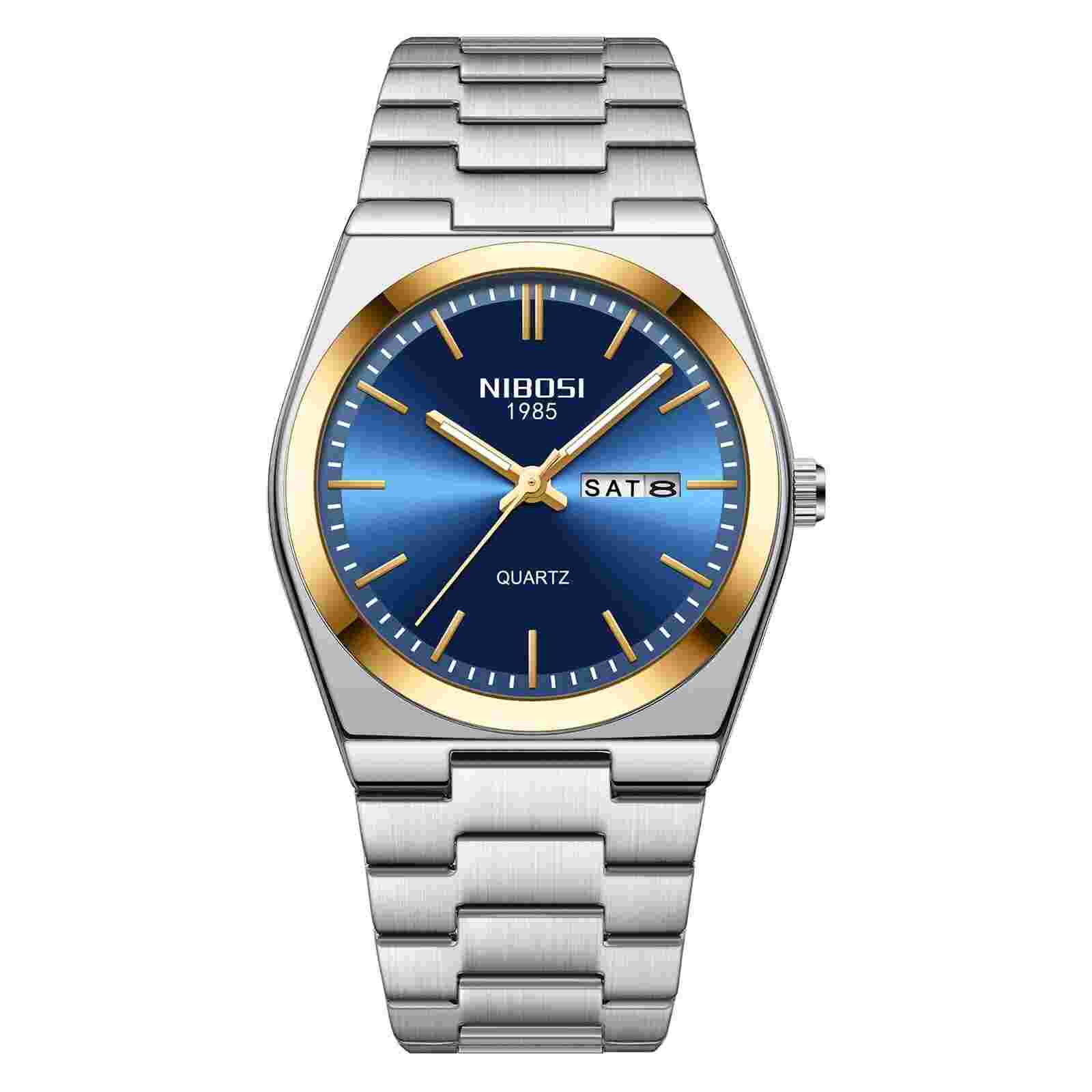 NIBOSI Mens Watches Analog Quartz Watch with Day-Date Waterproof Stainless St...