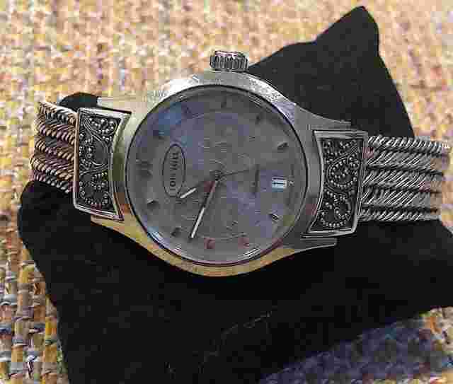 LOIS HILL Automatic Silver Grey Round Sterling Silver Watch