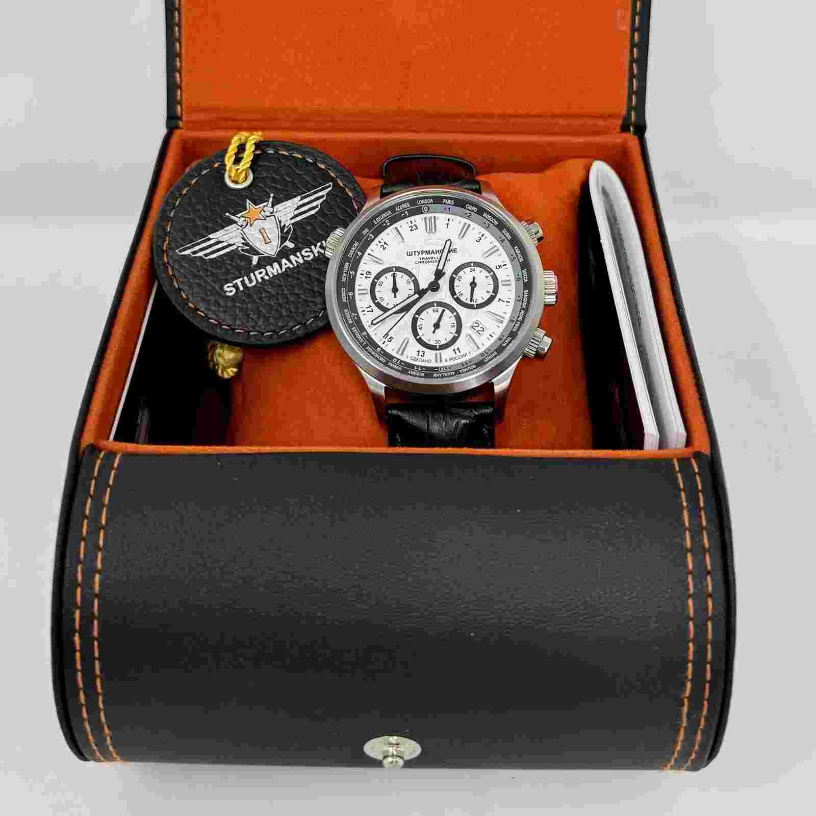 Sturmanskie Traveler Quartz Chronograph Watch with 24-hour Sub-Dial VD533385878