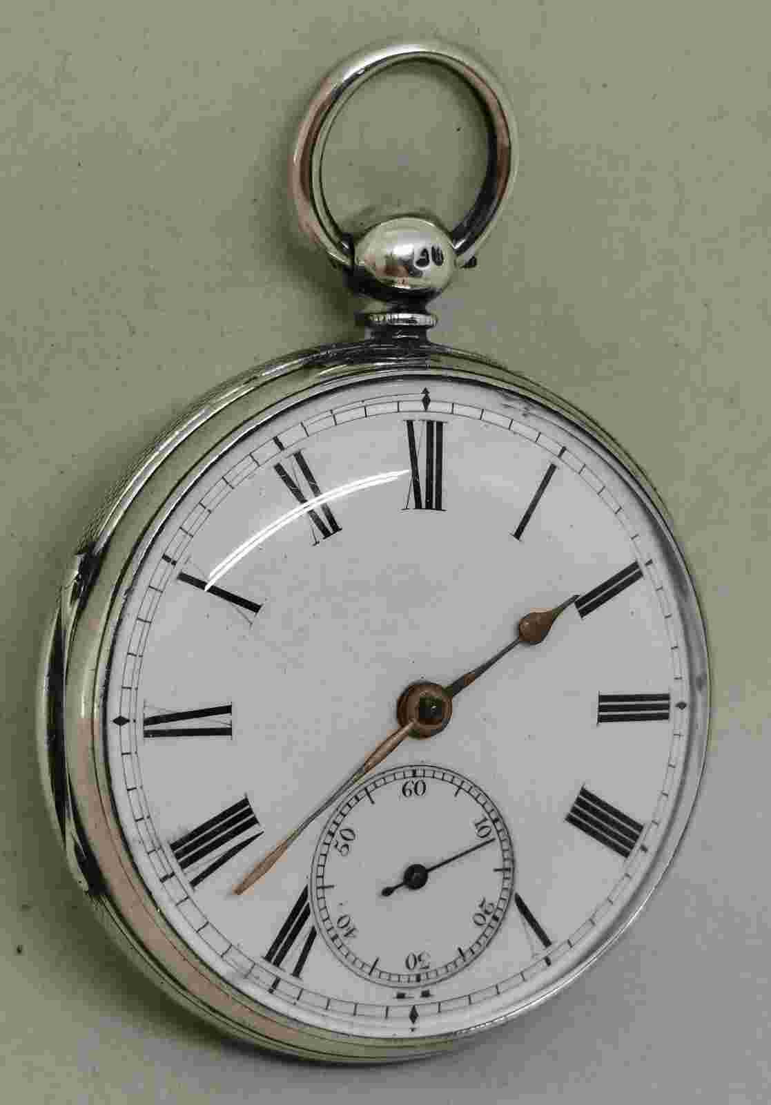 Vintage 1865 J.W Benson Solid Sterling Silver 50mm Pocket Watch Spares or Repair
