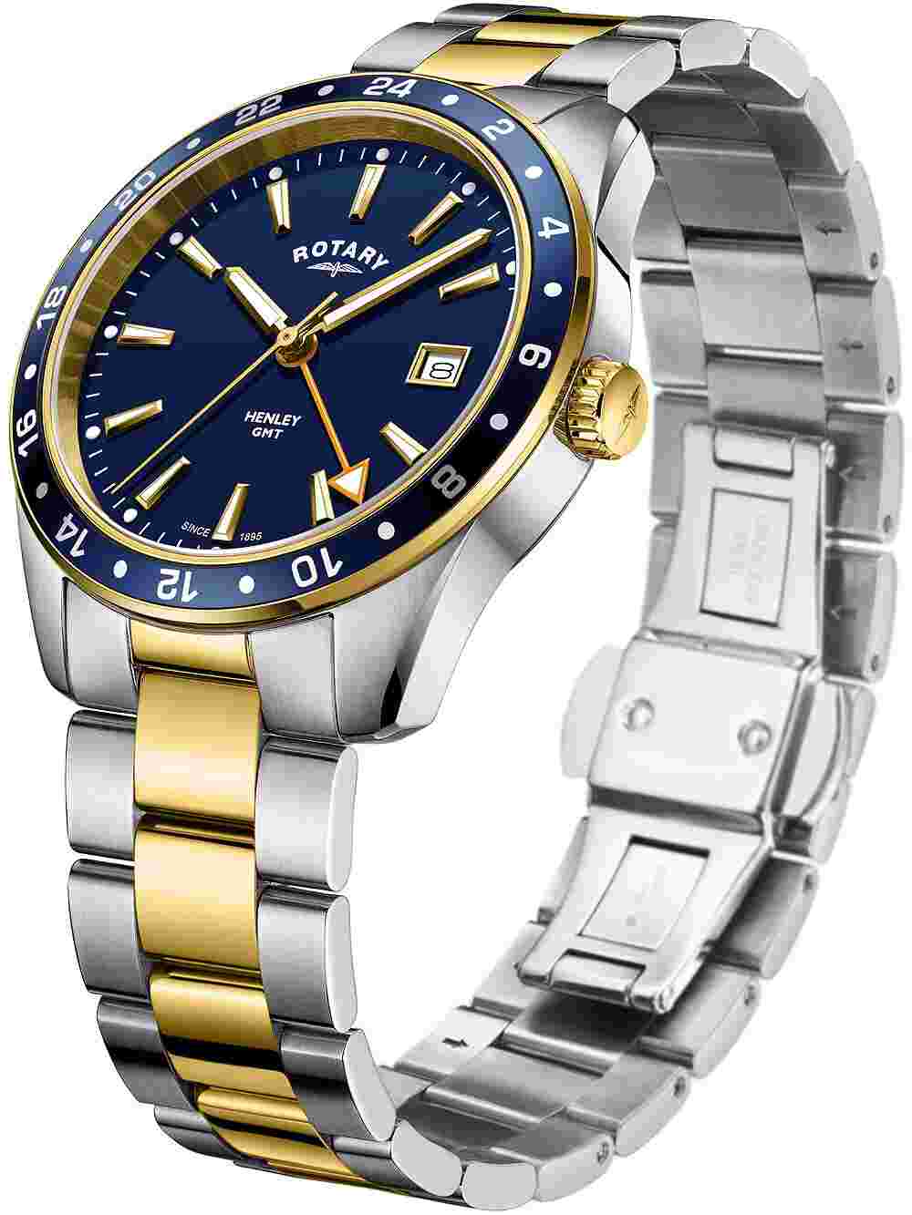 Rotary GB05296/05 Henley GMT Mens Watch 40mm 10ATM