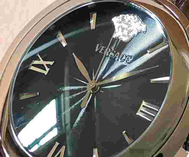 Versace Medusa Mens Bond Street Roman Blue Dial Swiss Quartz Leather Band Watch