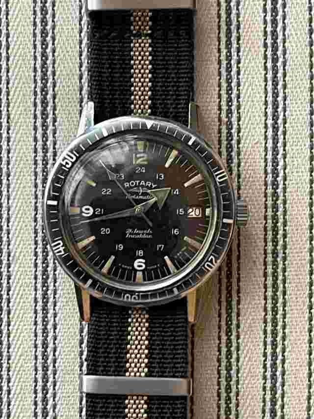 ROTARY AQUAPLUNGE BROAD ARROW DIVER’S WATCH EARLY RARE MODEL