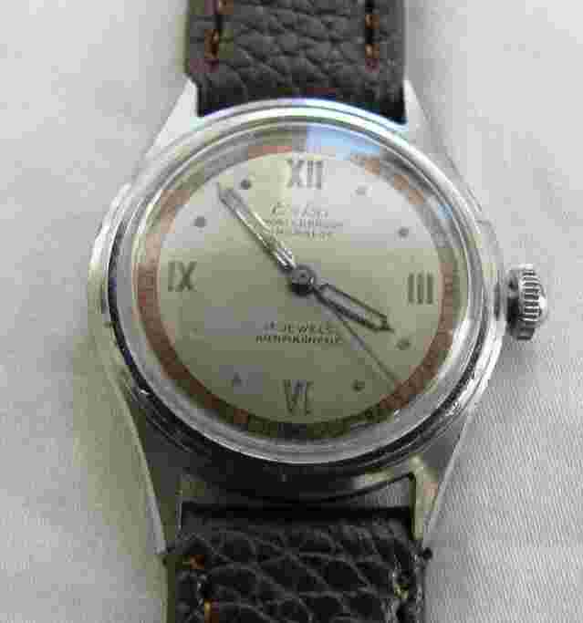ESKA VINTAGE  SCREWBACK WP AS 1187/94 17J MAN WIND BEAUTIFUL 2 TONE ROMAN DIAL
