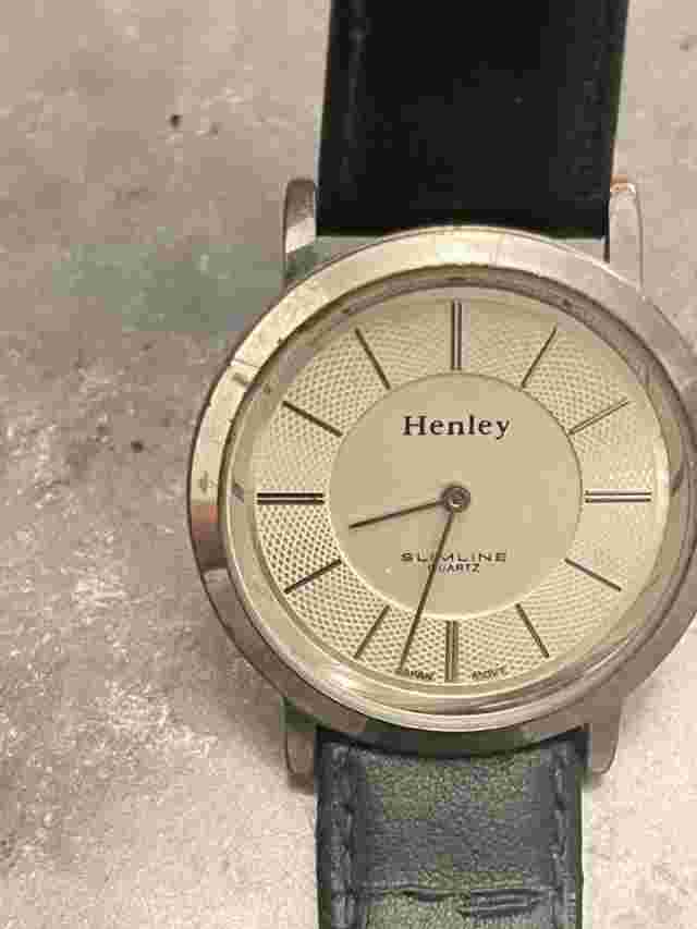 Henley Watch Slimline Leather Strap Japan Movt 10978 vintage anti allergic 308