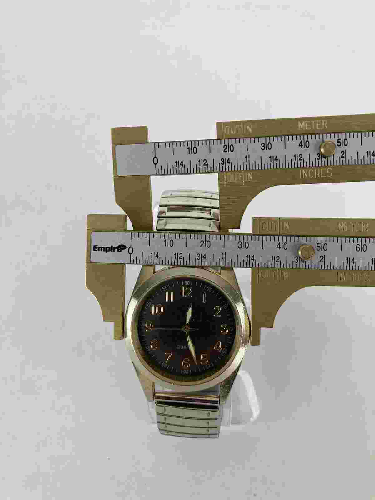 Puritan 36mm Gold Tone Quartz Watch w/Stretch Bracelet & Battery