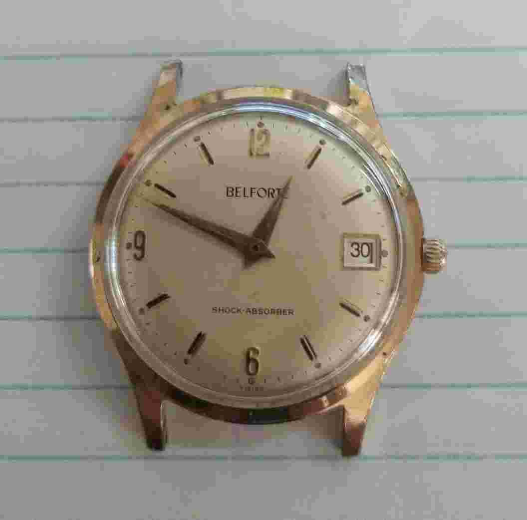 Vintage Belforte Shock Absorber 11K1F5 with Date Manual Wind Series #9045