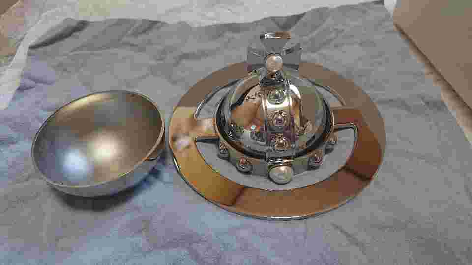 Vivienne Westwood 3D Orb Watch & Case Set, Milk Crown Dial, Leather Band, Used