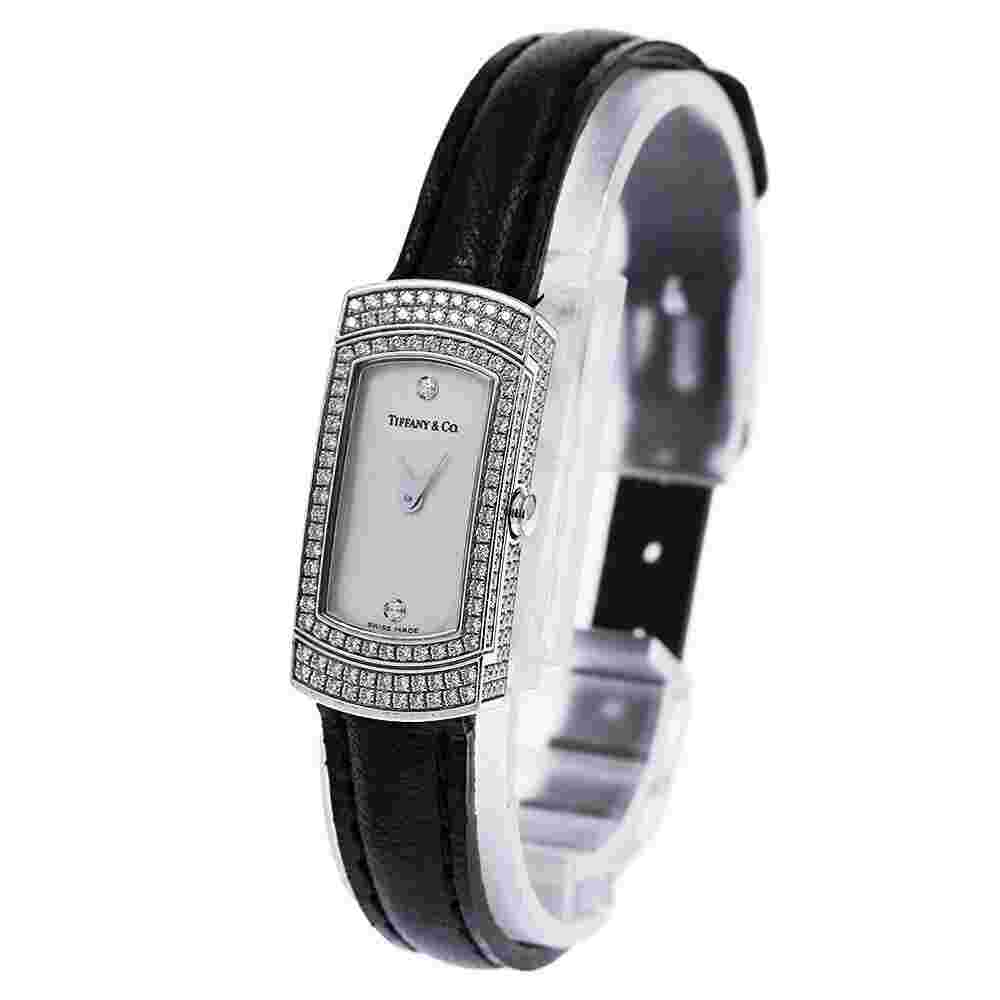 TIFFANY&Co. Cocktail Watch K18WG Diamond Quartz Ladies Watch From Japan G1003