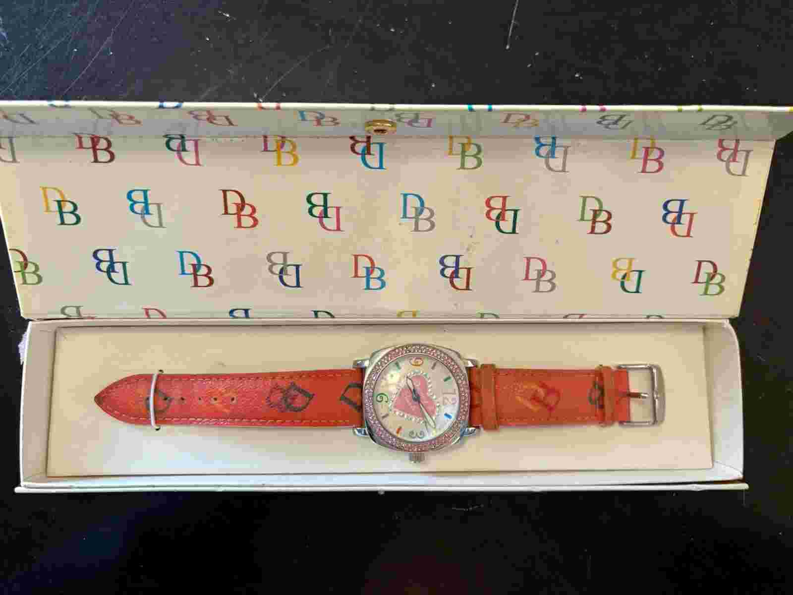 Dooney & Bourke Hearts Rhinestone Watch Pink