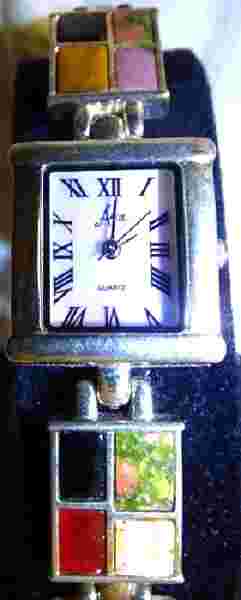 Vintage Aria WATCH 925 Sterling Silver 24 Southwest Stone Inlay w/Box