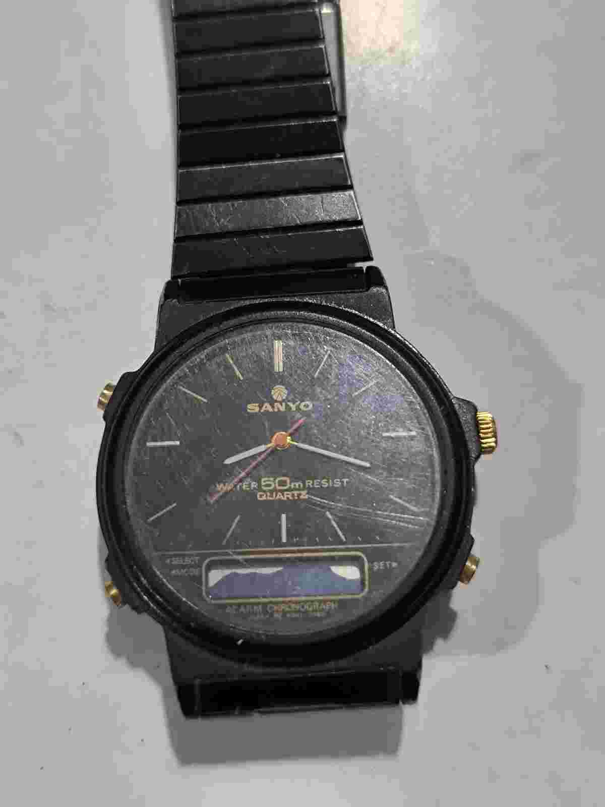 Sanyo Vintage Dual Watch For Spares And Repairs