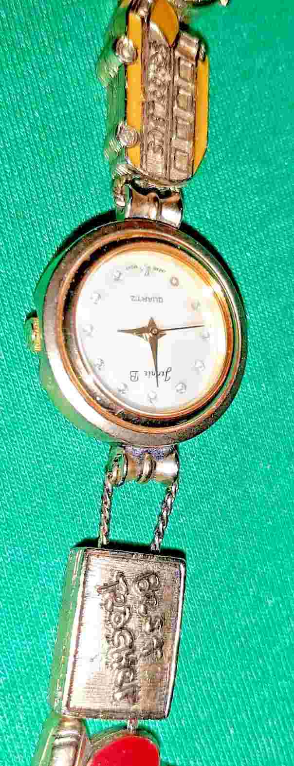 Jennie B Watch Women School Teacher Slide Charm Bracelet New Battery 7.25"