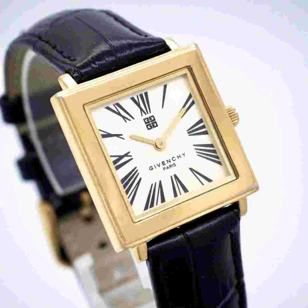 GIVENCHY White Black Watch Quartz Working New Aftermarket Strap Installed