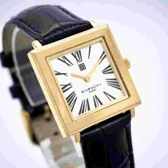 GIVENCHY White Black Watch Quartz Working New Aftermarket Strap Installed
