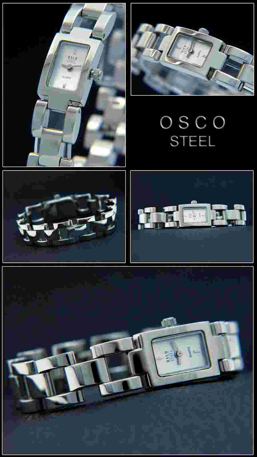 Fine, narrow OSCO women's watch, 13mm width, stainless steel, simple elegant