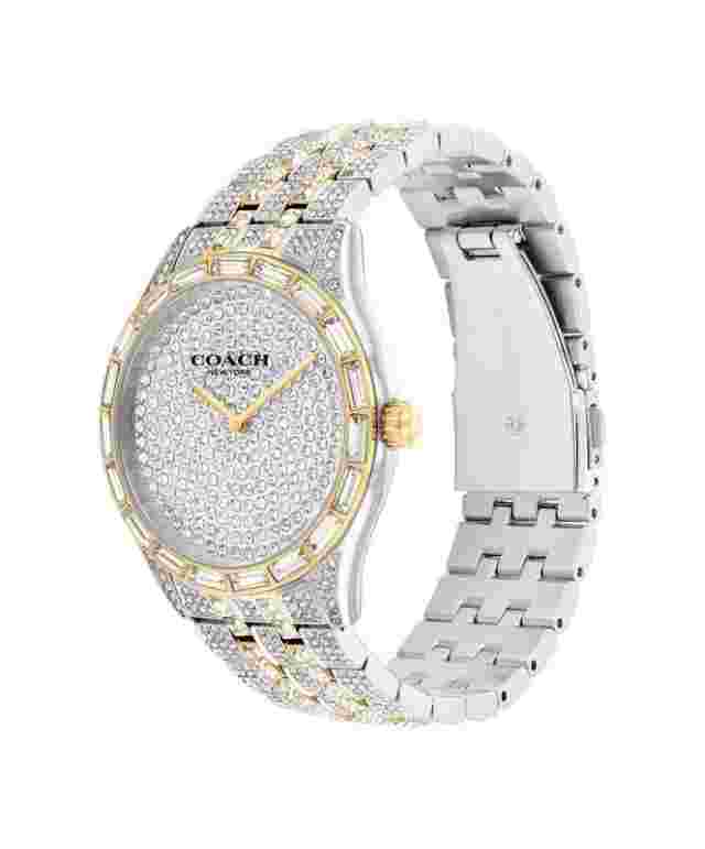 Coach Watch/Brook Pave Crystal Dial Bezel. 38mm Gold-tone, Bracelet