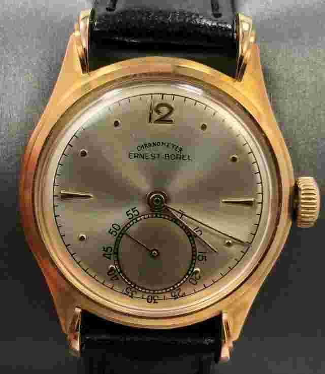 ERNEST BOREL Vintage CHRONOMETER 18k Rose Gold GENTS WATCH ~ WORKING