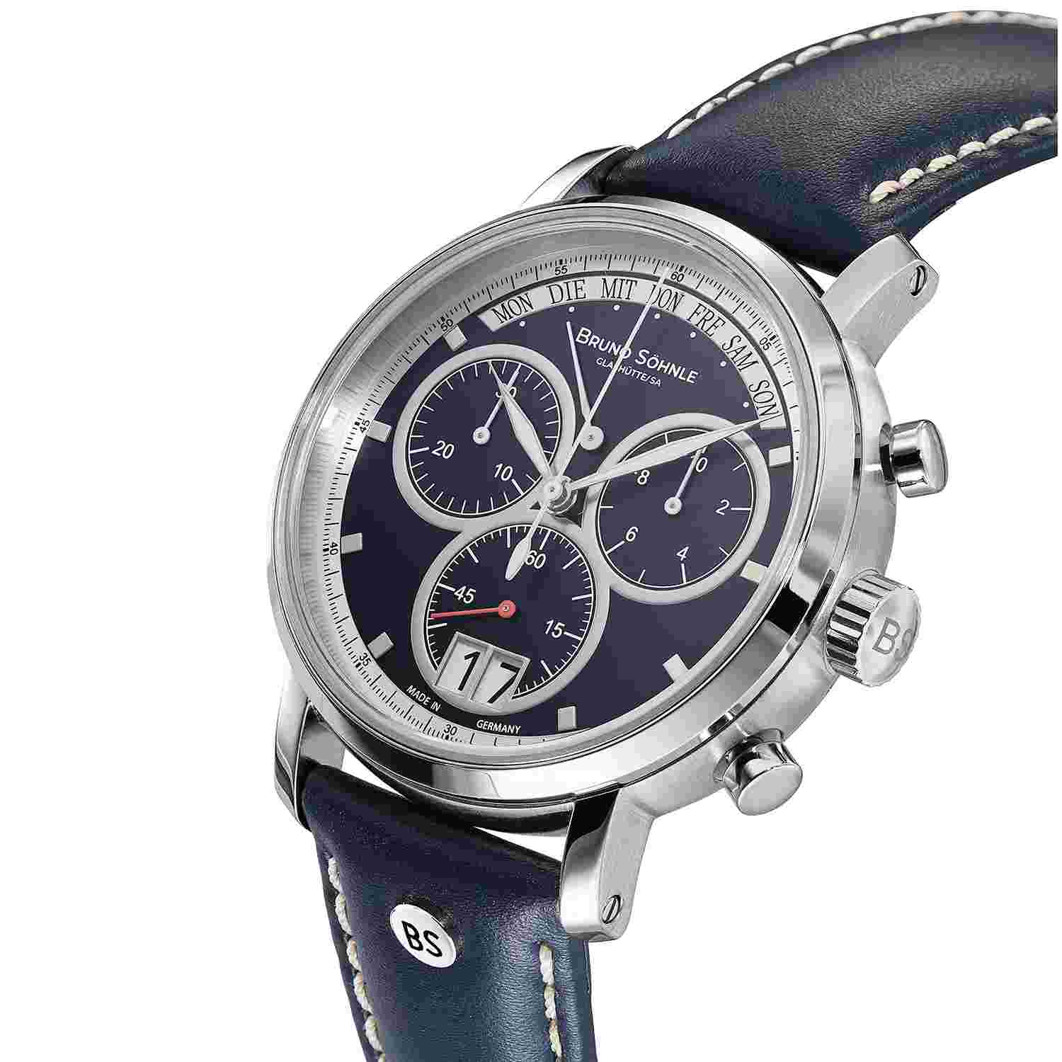 Men's Watch Glashütte Bruno Söhnle Marcato Chronograph 10 BAR Quartz 17-13143-341