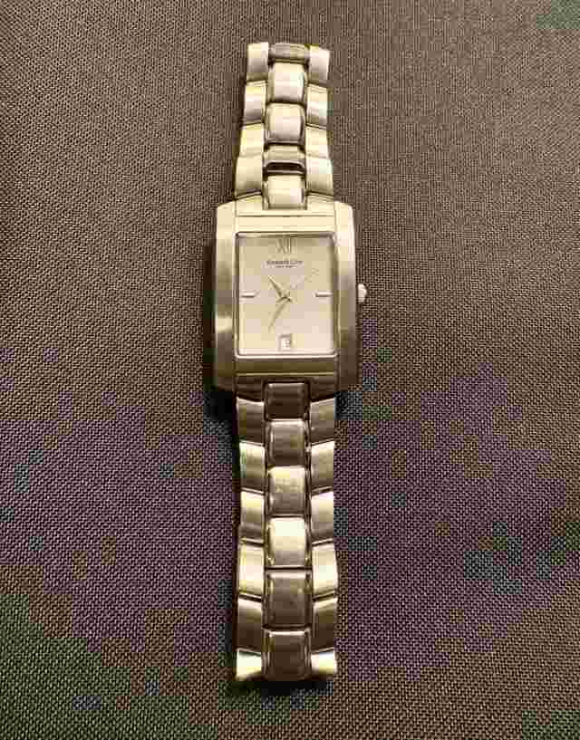 kenneth cole rectangle watch mens Silver Link Latch