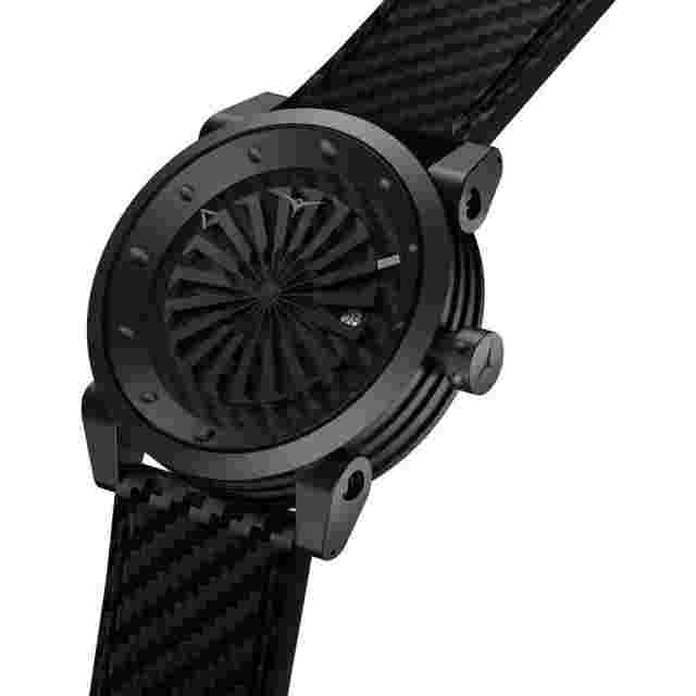 Zinvo Venom Turbine Automatique Acier Noir Carbone Cuir Gris Saphir Montre Homme