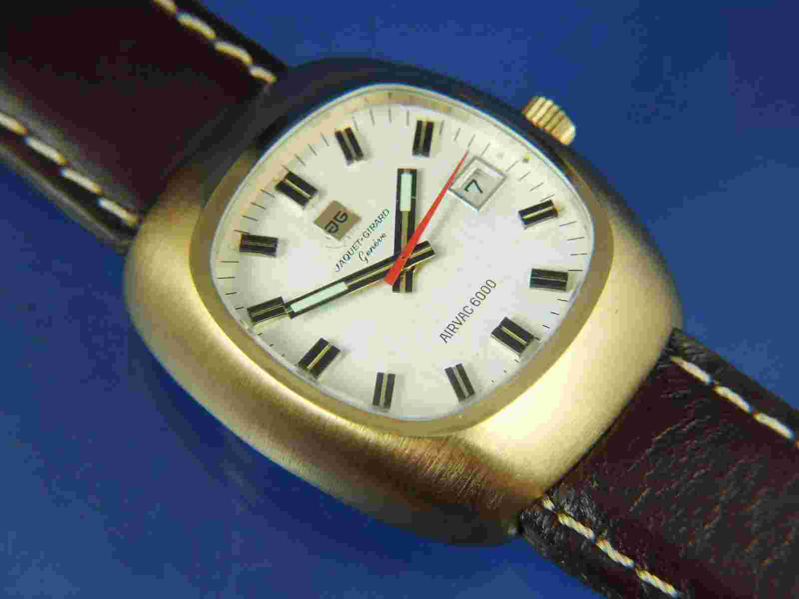 Jaquet Girard Airvac 6000 Automatic Watch NOS Vintage 1970s Tissot Cal 784-2