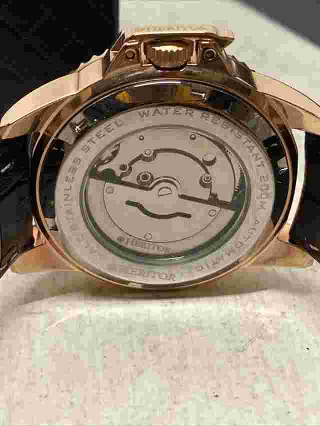 Heritor Lucius Men's Automatic Watch Black/Rose Gold