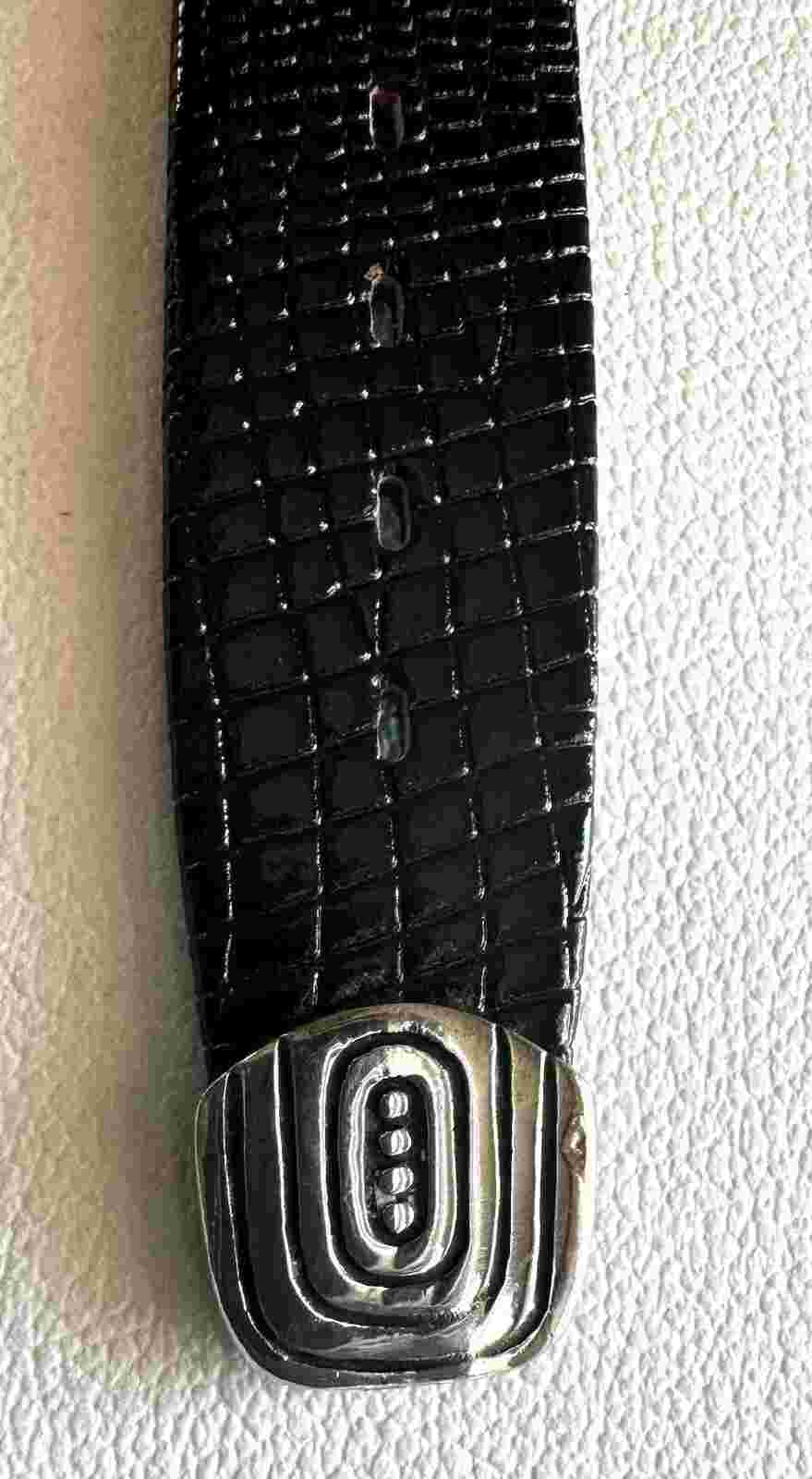 Sterling Silver Turquoise Southwest BOMA Watch 925 Black Leather 8” Strap