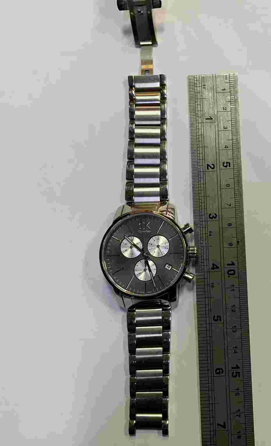 CK CALVIN KLEIN K2G271 C3 Mens Watch Chrono Steel SWISS MADE