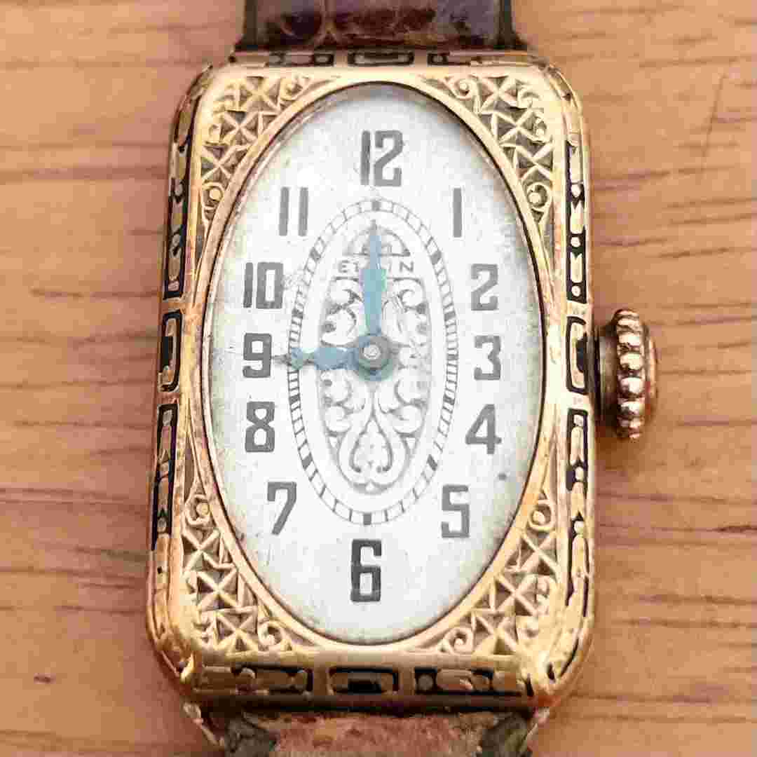 Elgin 14K Solid Gold Wristwatch Antique 1930-1940 Rare Collectible