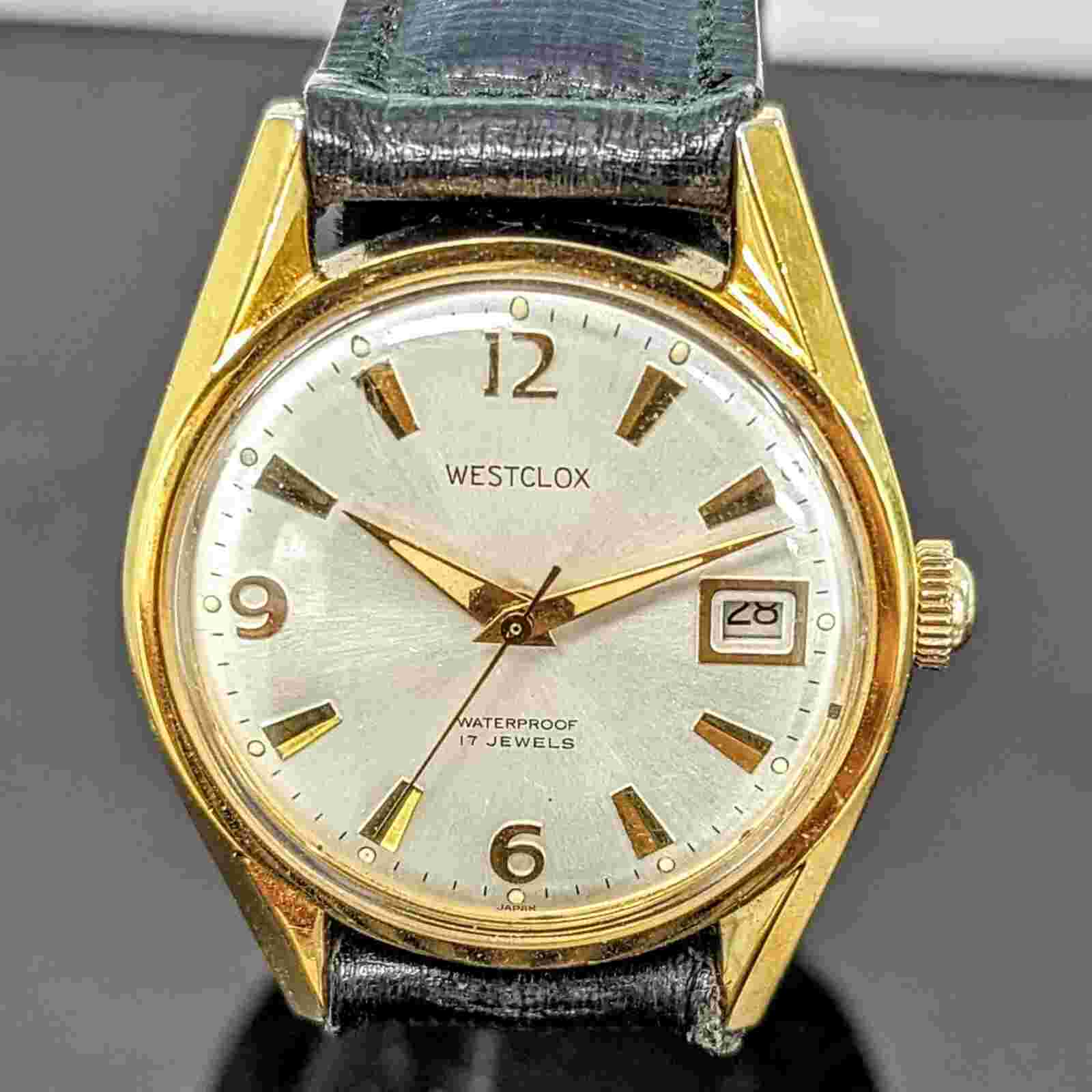 Vintage WESTCLOX Waterproof Wristwatch 17 Jewels Cal. D-441 Date Indicator Watch