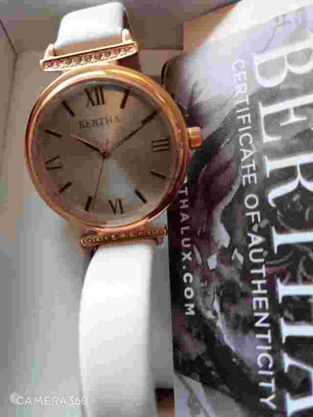 Beautiful New Bertha White Leather Rose Gold Jasmine Women's Watch Dress or Work