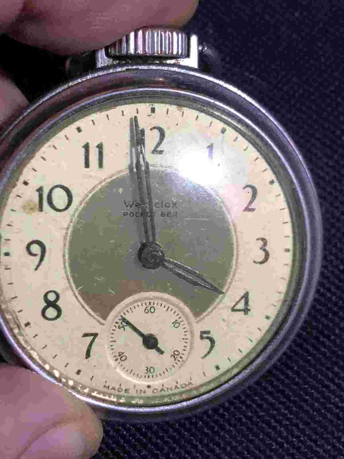 Vintage Westclox Pocket Ben Watch 1930’s Working Made In Canada Rare