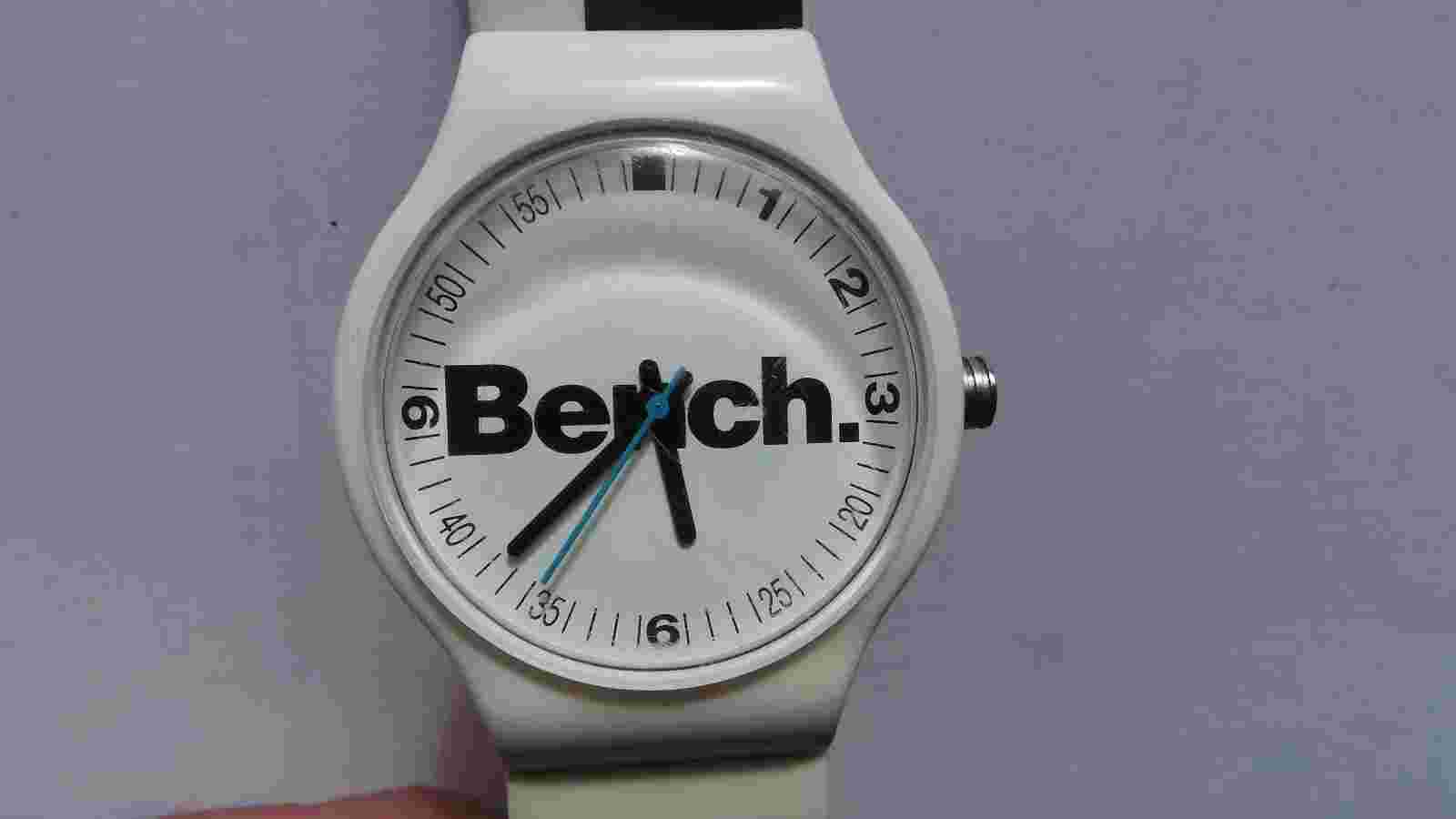 BENCH POWER WATCH SPORTS BENCH STRAP WRISTWATCH IN WHITE BC0386WH FULLY WORKING
