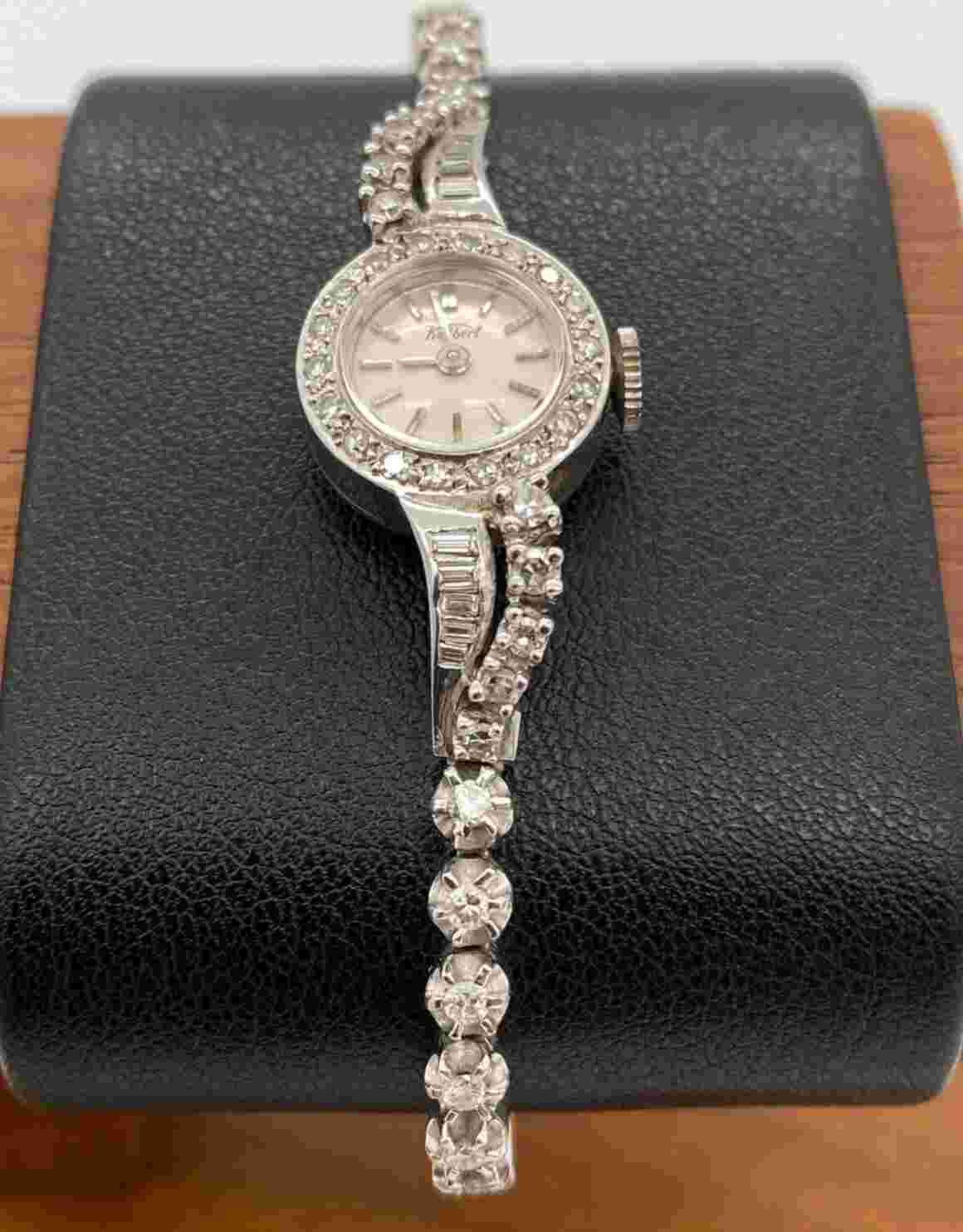Kelbert Ladies 14K White Gold Diamond Cocktail - Manual Wind - Vintage Watch