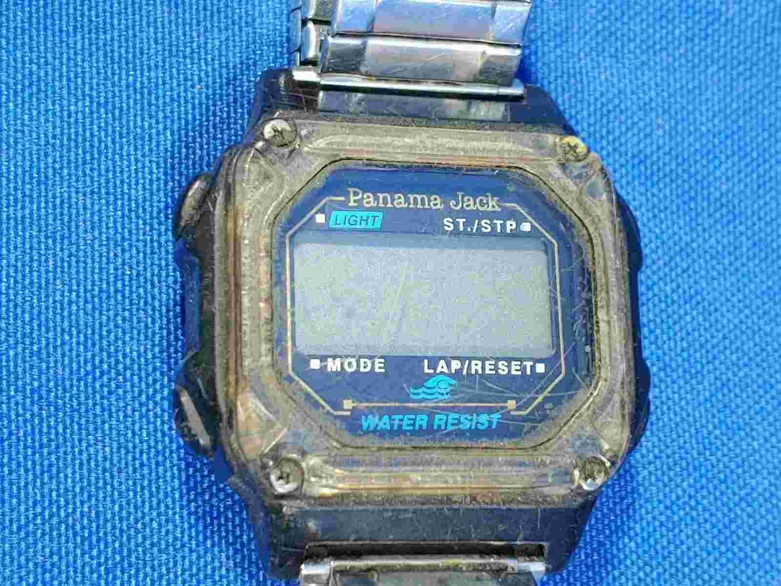 1980s Early Computer Electronic Watch Panama Jack Swimming Lap Timer Stopwatch