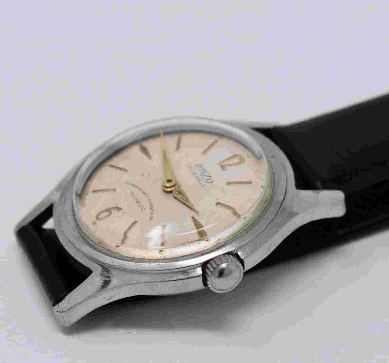 Vintage 1960s Mens ENZO 17j Manual Wind Wristwatch Stainless Steel Case 32.2mm