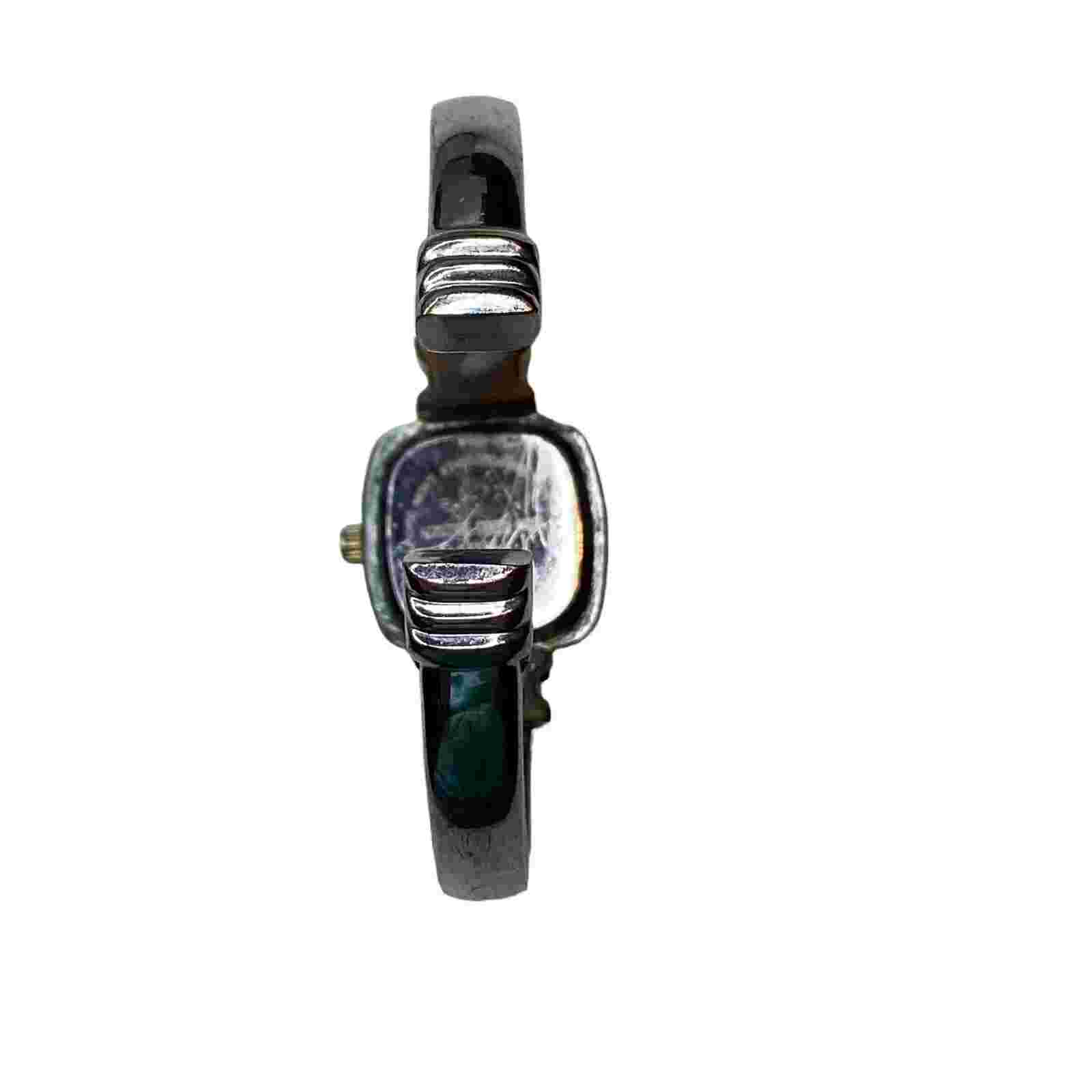 Vivani Women Silver Tone  Square Cuff Band Watch.