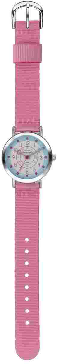 Jacques Farel Children's Watch Analog Quartz Girls Fabric Band KOP 04 Pink