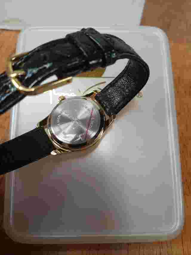 Gloria Vanderbilt Watch Women Gold Tone Black Alligator Band Quartz NOS New Batt