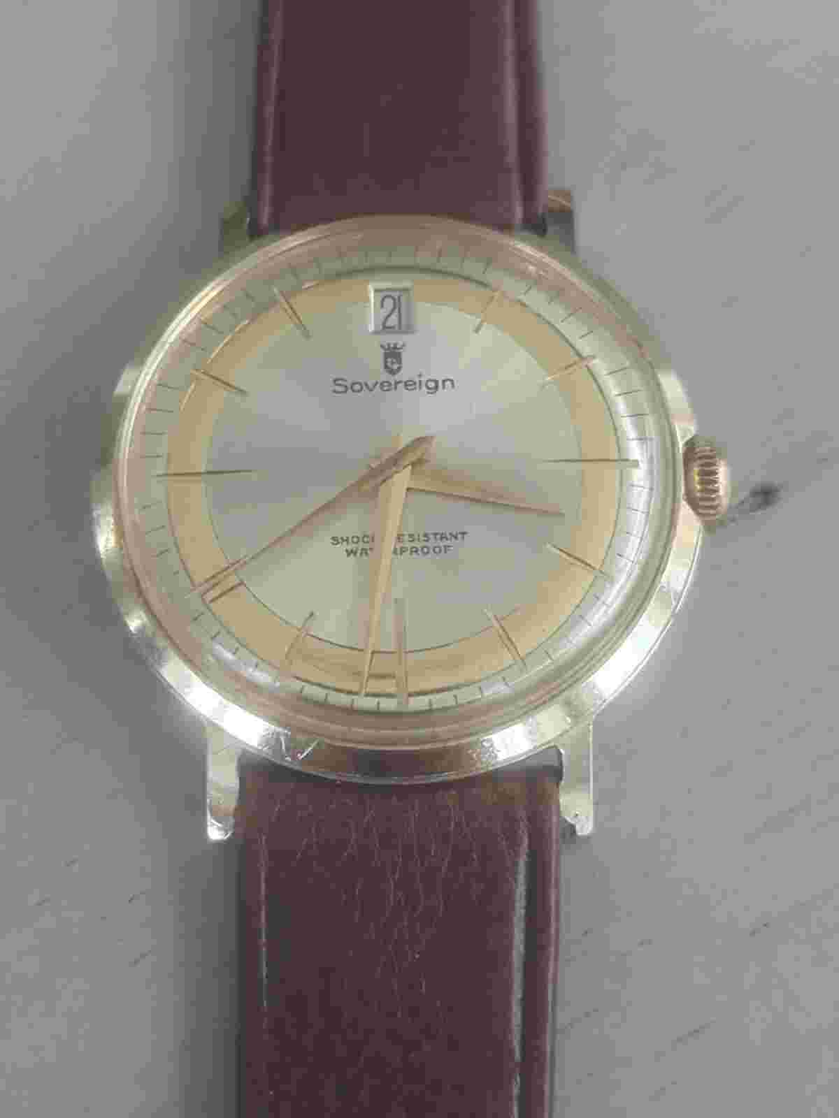 Vintage Sovereign Shock Resistant Waterproof Wind Up Watch