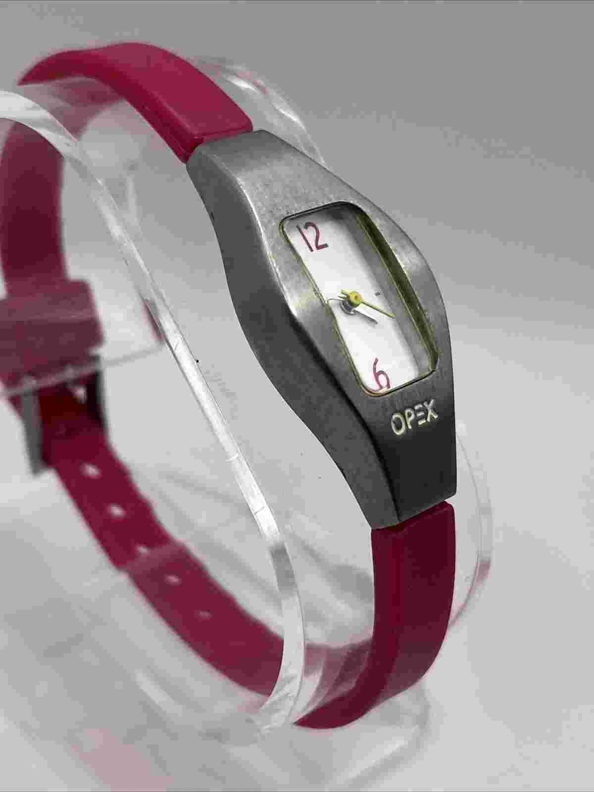 Opex KALINE Women's Quartz Watch Silver Case Pink Petite Band- New Battery