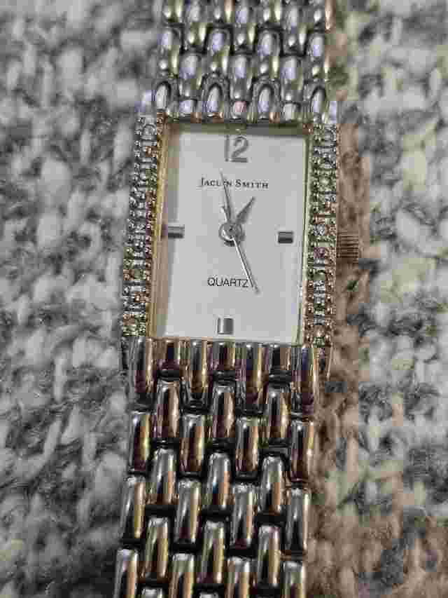 jaclyn smith RECTANGLE CRYSTAL ACCENT watch