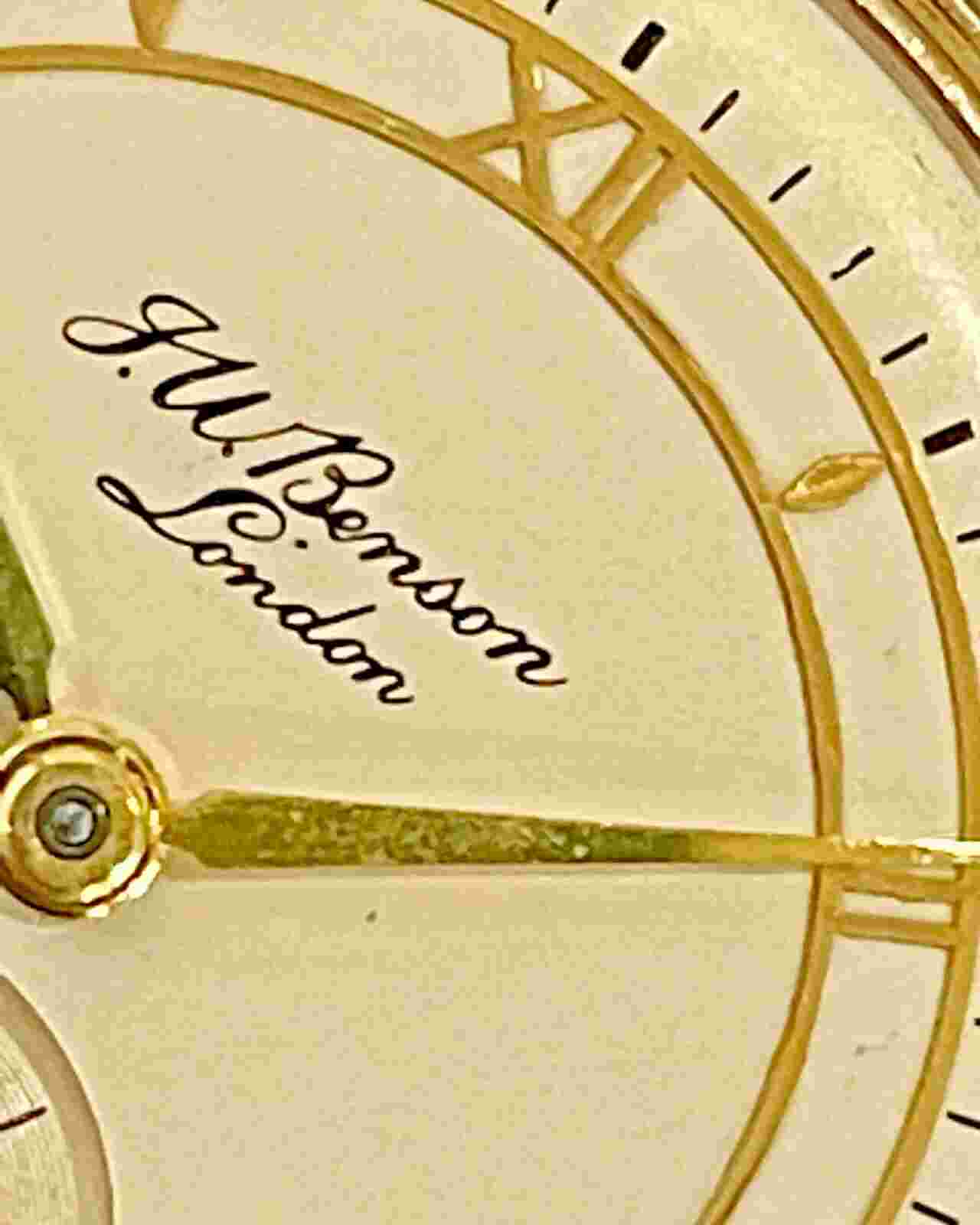 VINTAGE C.1955 J W BENSON  UNIQUE DIAL RARE SOLID 9K GOLD WATCH