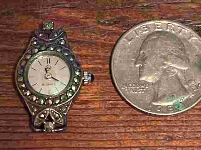 Vtg  JJ Judith Jack Watch Women Sterling Silver Marcasite