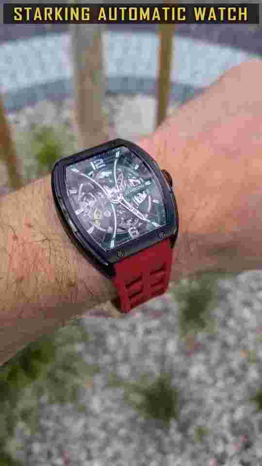 STARKING Double-Sided Skeleton Mechanical Waterproof Automatic Watch 3Bar 43MM