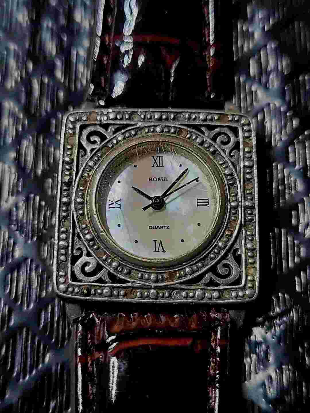 BOMA 925 Sterling Silver Mother Of Pearl  Ladies Watch 7" Wrist